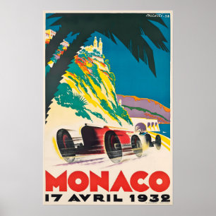 Rennwagen Kunst Monaco-Rennplakat 1932 Druck Poster
