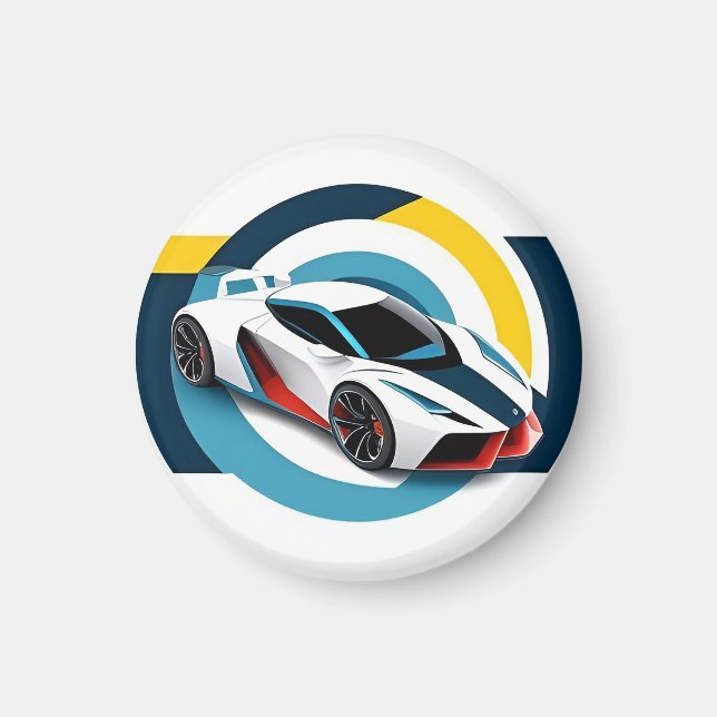 Rennwagen mit dynamischem Design Magnet (Vorne)