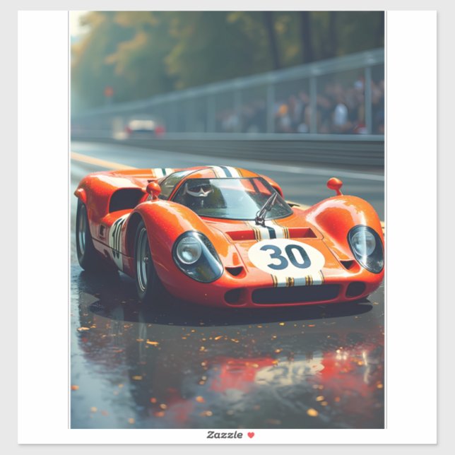 Rennwagen Nr. 69 in schönen Farben Aufkleber (Blatt)