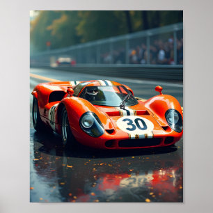 Rennwagen Nr. 69 in schönen Farben Poster