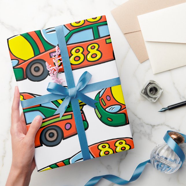Rennwagen Nummer 88 Geschenkpapier (Von Creator hochgeladen)
