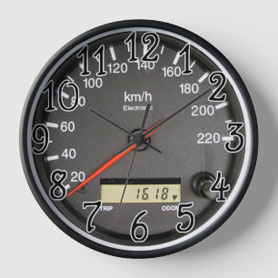 Rennwagen Odometer Design Wall Clock Wanduhr