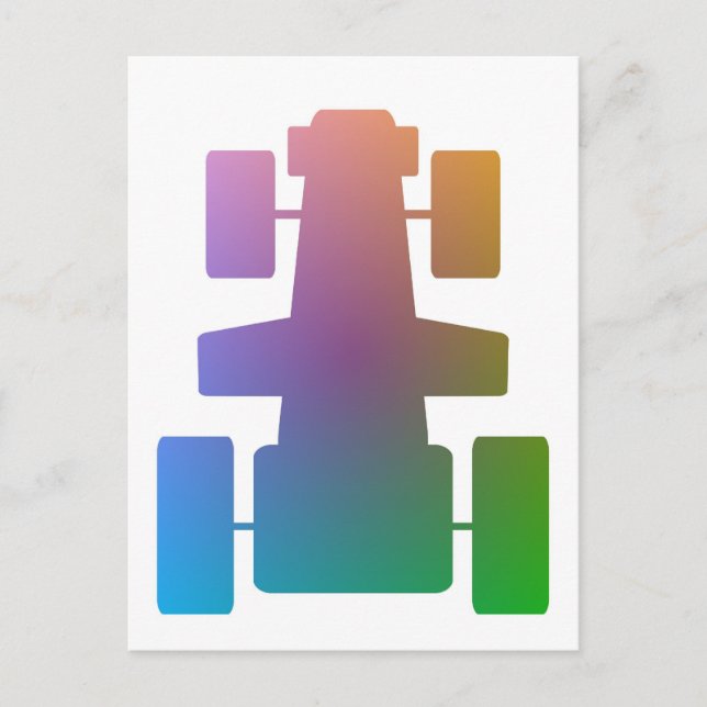 Rennwagen Postkarte (Vorderseite)