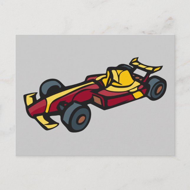 Rennwagen Postkarte (Vorderseite)