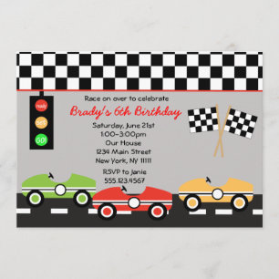 Rennwagen Racecar Brithday Einladung