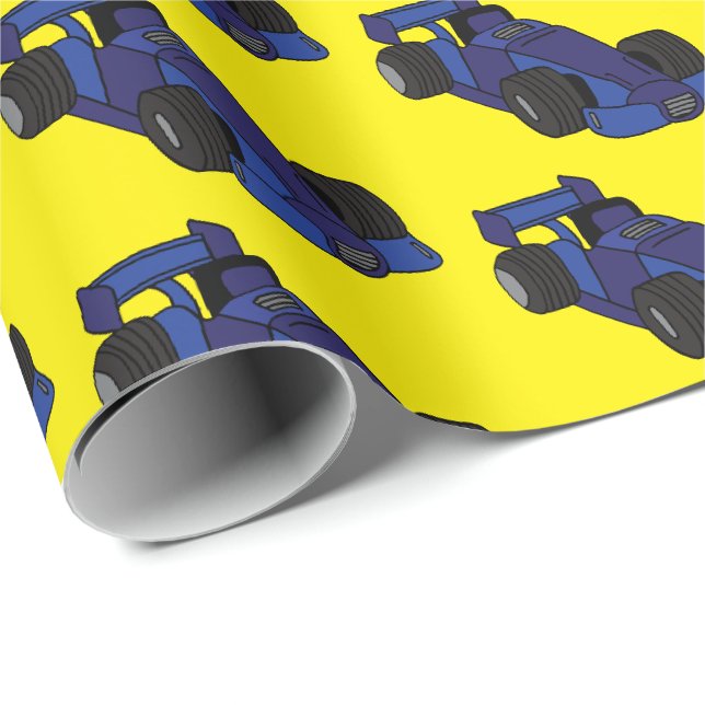 Rennwagen Rennbahn-Lüfter Geschenkpapier (Rolleneckpunkt)