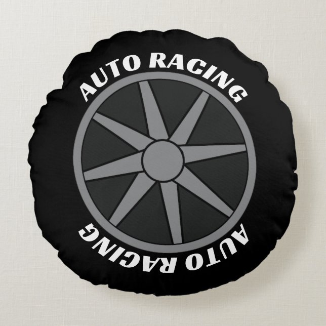 Rennwagen Rundes Kissen (Vorderseite)