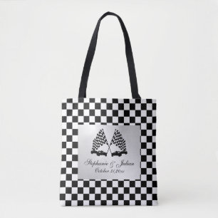 Rennwagen Schachbrettflagge Tasche