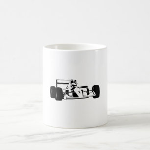 Rennwagen-Silhouette schwarz und weiß Kaffeetasse