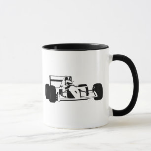 Rennwagen-Silhouette schwarz und weiß Tasse