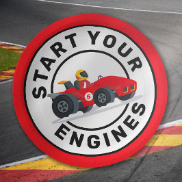 Rennwagen Starte Deine Motoren Geburtstagsparty Pappteller