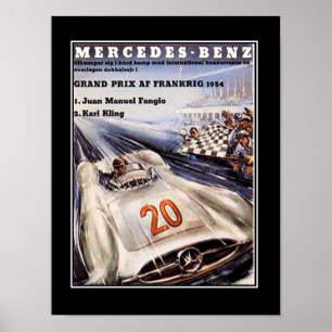 Rennwagen-Vintage-Plakat aus den 1950er Jahren Poster