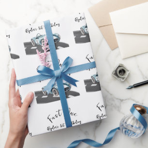 Rennwagen zum ersten Geburtstag Geschenkpapier