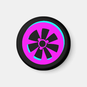 Rennwagenfelge Neon Pink Schwarz Magnet