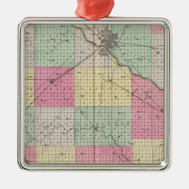Reno Coand Plevna, Kent, Elmer, Kansas Silbernes Ornament (Vorne)