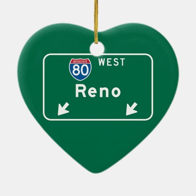 Reno, Nanovolt-Verkehrsschild Keramik Ornament (Hinten)