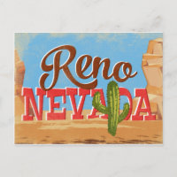 Reno Nevada Cartoon Desert Vintage Travel