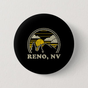 Reno Nevada Nv T-Shirt Vintage Wandern Berge Te Button