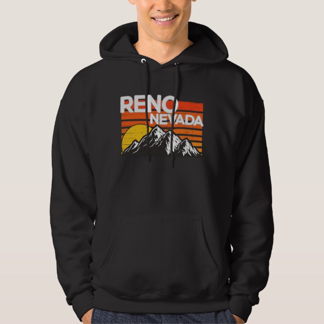 Reno Nevada Retro Vintages Gebirge Hoodie (Vorderseite)
