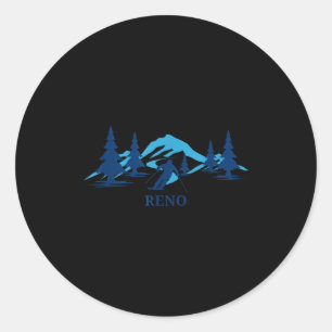 Reno Nevada Skigebiet Skifahren Skifahrer Runder Aufkleber