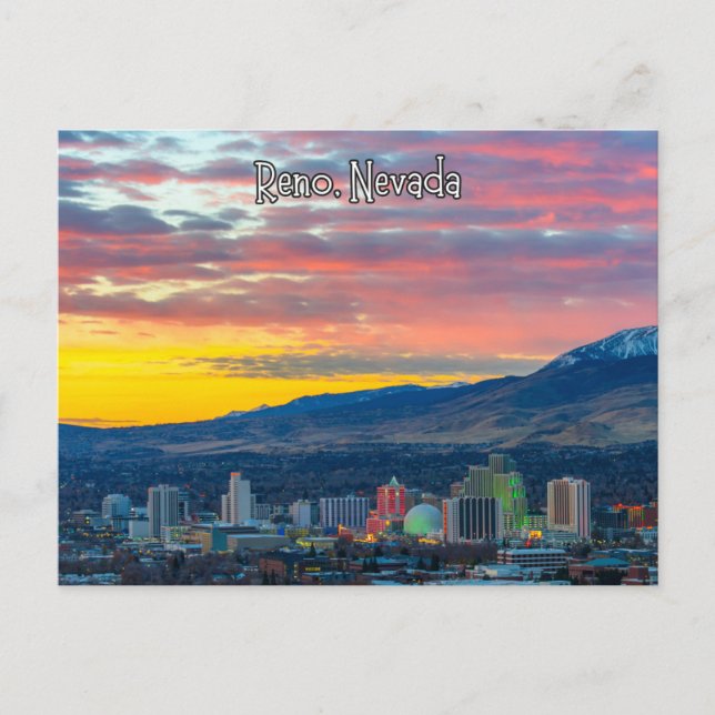 Reno Nevada Sunset Postcard Postkarte (Vorderseite)