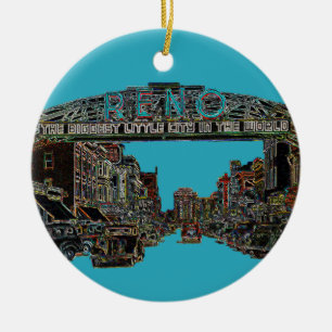 RENO NEVADA VINTAGE FARBE Neuseeland Keramik Ornament