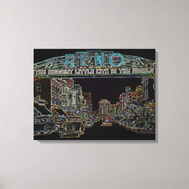 RENO NEVADA VINTAGE FARBE Neuseeland Leinwanddruck (Vorderseite)