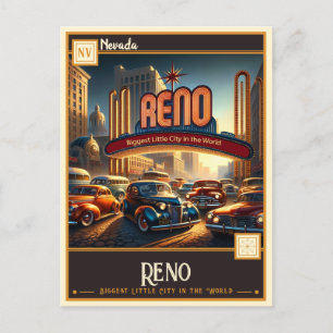 Reno, Nevada Vintage Postkarte