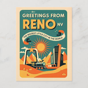 Reno NV Retro Kunst Postkarte