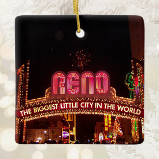 Reno-Schild doppelseitige Fotografie Keramikornament