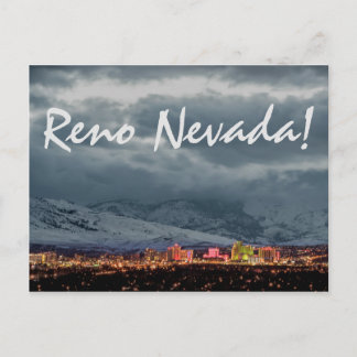 Reno Skyline bei Nachtpostkarte Postkarte