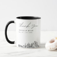 Reno Skyline Sketch Simple Custom Wedding Tasse