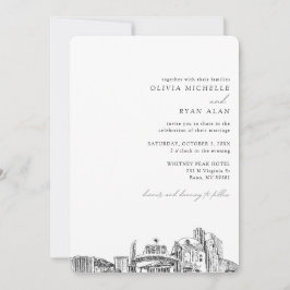 Reno Wedding Custom Skyline Sketch Einladung