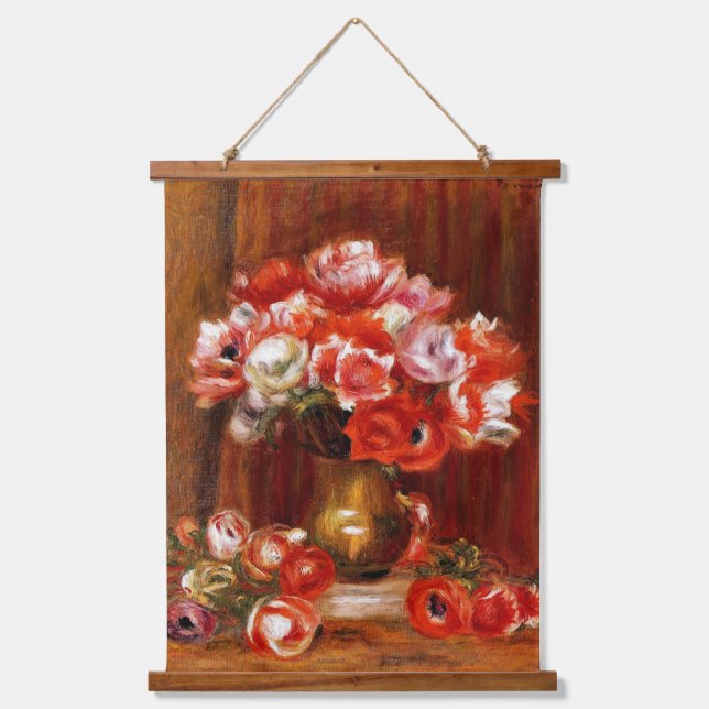 Renoir - Anemones, berühmtes Bild, Wandteppich Mit Holzrahmen (Vorderseite)