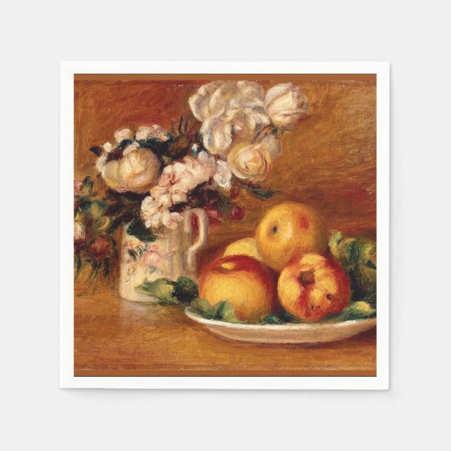 Renoir - Äpfel und Blume Serviette (Vorderseite)