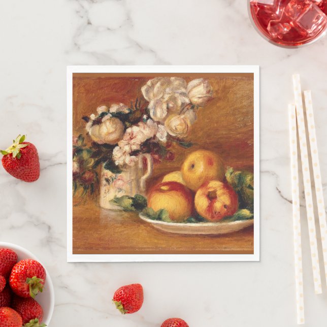 Renoir - Äpfel und Blume Serviette (Beispiel)