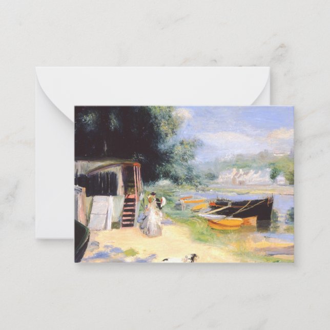 Renoir - Aussicht auf Bougival, Kunstmalerei Mitteilungskarte (Vorderseite)