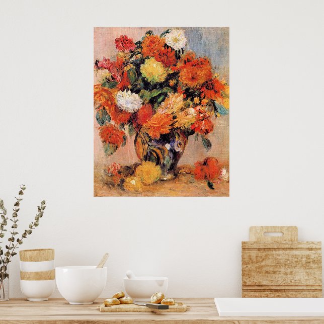 Renoir - Blumenvase, 1884, Poster (Küche)