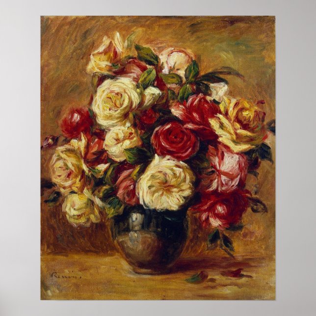 Renoir - Bouquet der Rose 1909 Poster (Vorne)