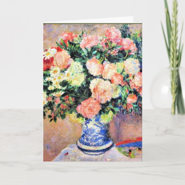 Renoir - Chrysanthemen und japanischer Fan Karte (Vorderseite)