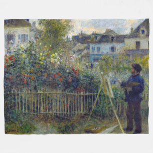 Renoir - Claude Monet beim Malen in seinem Garten Fleecedecke