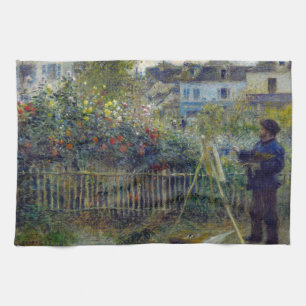 Renoir - Claude Monet beim Malen in seinem Garten Geschirrtuch
