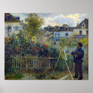 Renoir - Claude Monet beim Malen in seinem Garten Poster