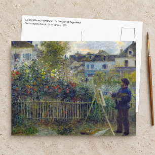 Renoir - Claude Monet beim Malen in seinem Garten Postkarte