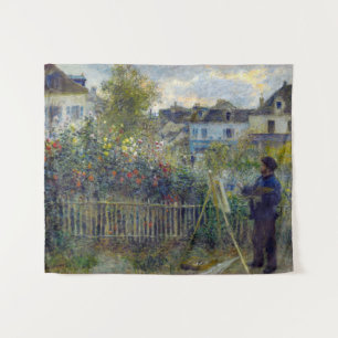 Renoir - Claude Monet beim Malen in seinem Garten Wandteppich