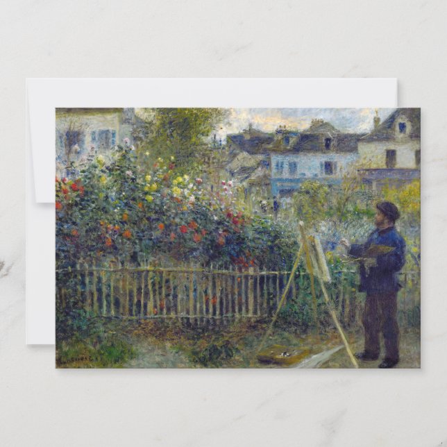 Renoir - Claude Monet Malerei in seinem Garten Dankeskarte (Vorderseite)