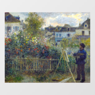 Renoir - Claude Monet Malerei in seinem Garten Fensteraufkleber