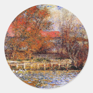 Renoir - Der Ententeich, Runder Aufkleber