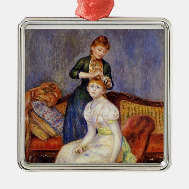 Renoir: Der Kaffee Silbernes Ornament (Vorne)