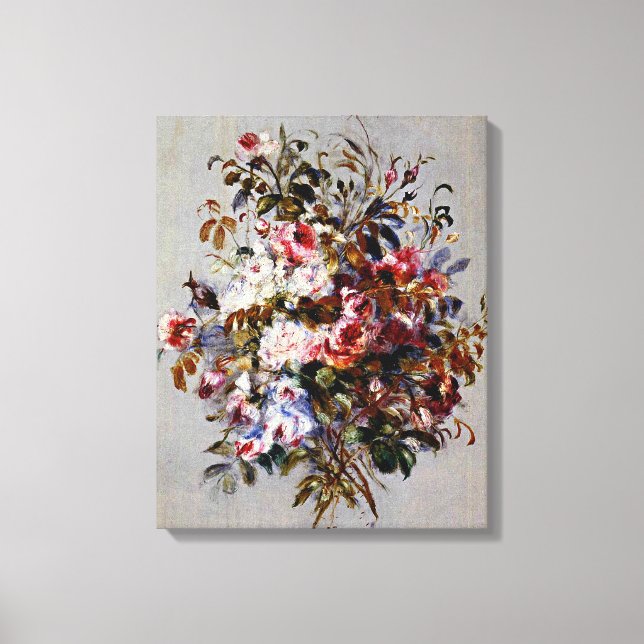 Renoir - Ein Bouquet von Rose Leinwanddruck (Vorderseite)